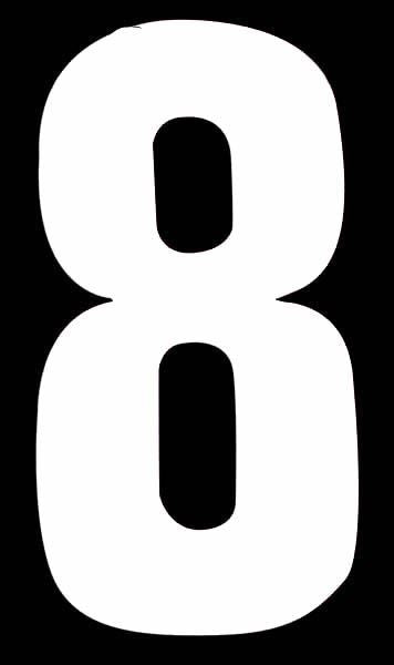 Wheelie Bin Number Sticker - High Visibility No.8